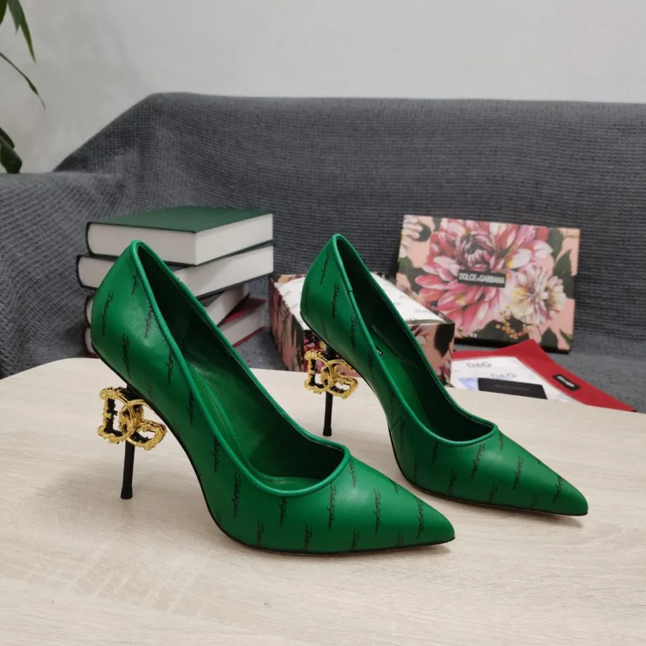 DolGa Nappa Pumps Green For Women DG Shoes