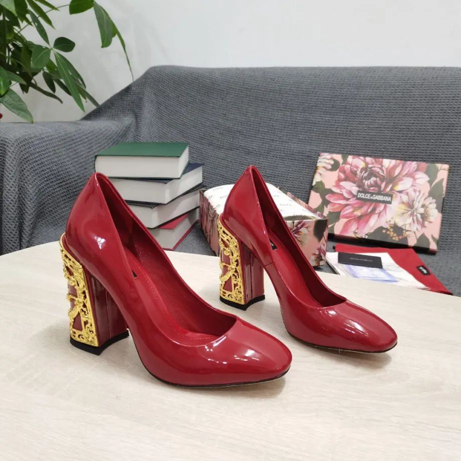 DolGa Nappa Pumps Red For Women DG Shoes