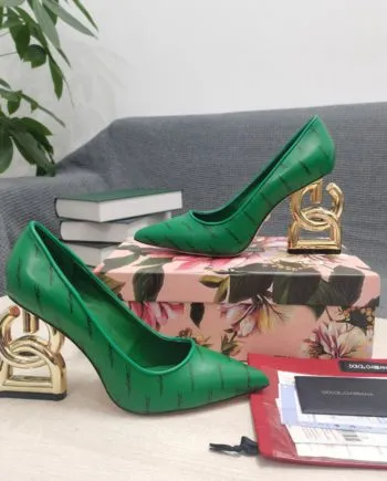 DolGa Patent Pumps With 3.5 Heel Green For Women DG Shoes