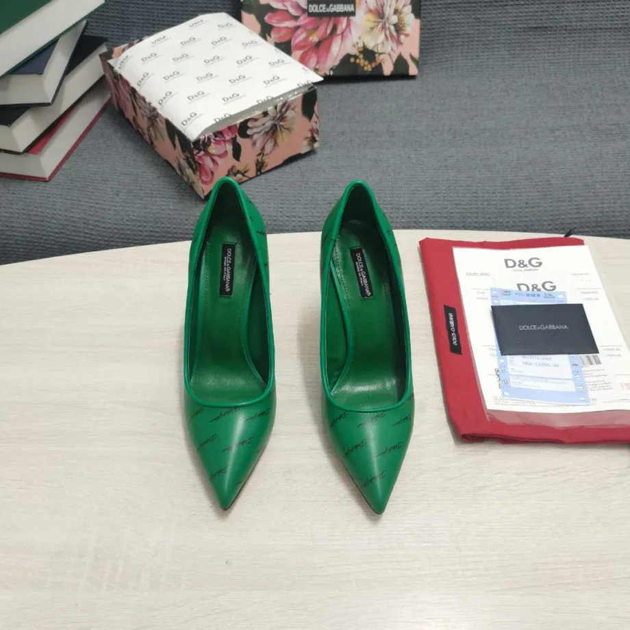 DolGa Patent Pumps With 3.5 Heel Green For Women DG Shoes