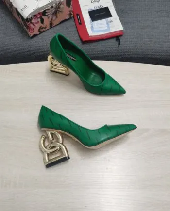 DolGa Patent Pumps With 3.5 Heel Green For Women DG Shoes