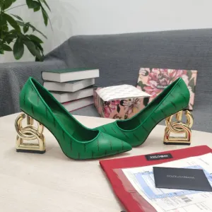 DolGa Patent Pumps With 3.5 Heel Green For Women DG Shoes