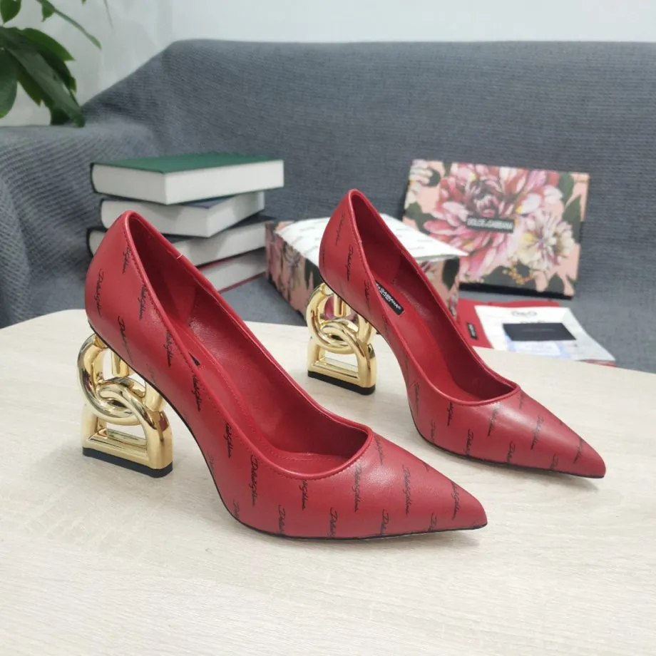 DolGa Patent Pumps With 3.5 Heel Red For Women DG Shoes