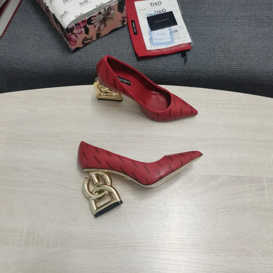 DolGa Patent Pumps With 3.5 Heel Red For Women DG Shoes