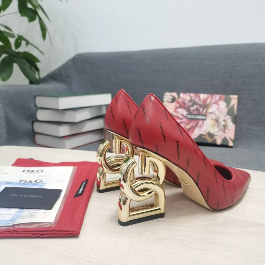 DolGa Patent Pumps With 3.5 Heel Red For Women DG Shoes