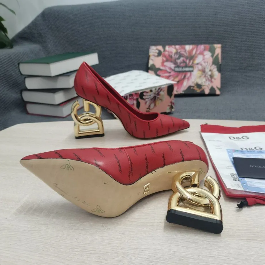 DolGa Patent Pumps With 3.5 Heel Red For Women DG Shoes