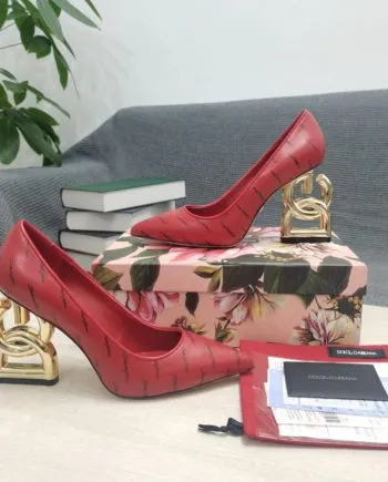 DolGa Patent Pumps With 3.5 Heel Red For Women DG Shoes