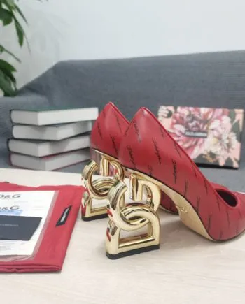 DolGa Patent Pumps With 3.5 Heel Red For Women DG Shoes