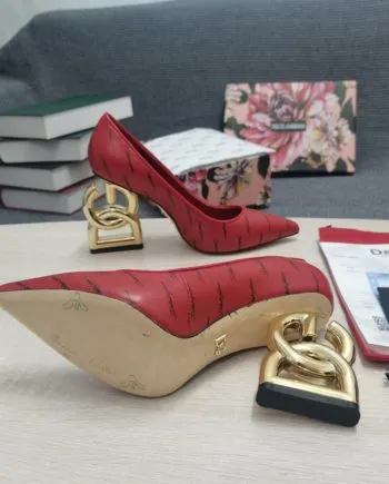 DolGa Patent Pumps With 3.5 Heel Red For Women DG Shoes