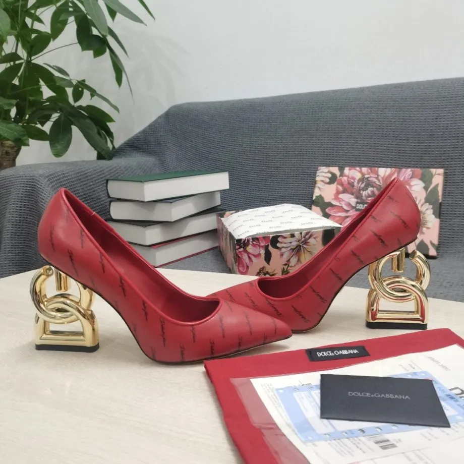 DolGa Patent Pumps With 3.5 Heel Red For Women DG Shoes