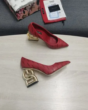 DolGa Patent Pumps With 3.5 Heel Red For Women DG Shoes