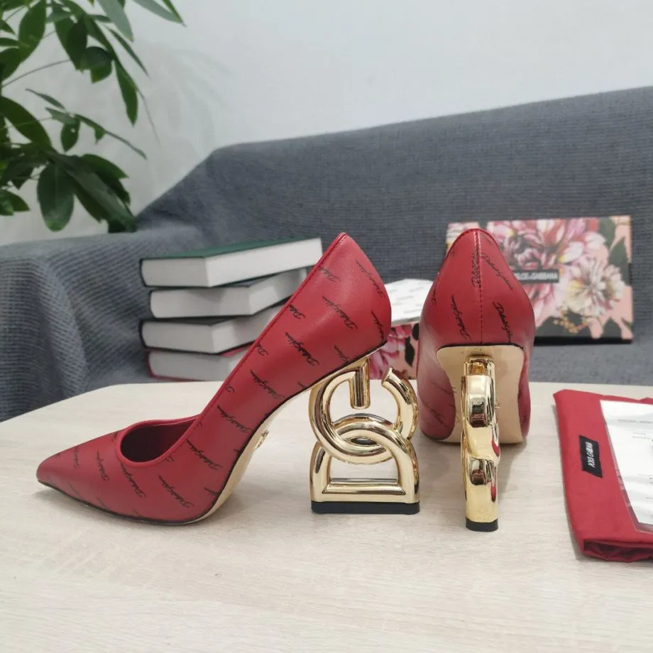 DolGa Patent Pumps With 3.5 Heel Red For Women DG Shoes