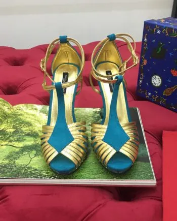 DolGa Pumps Gold/Blue For Women DG Shoes