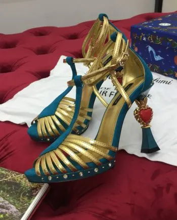 DolGa Pumps Gold/Blue For Women DG Shoes