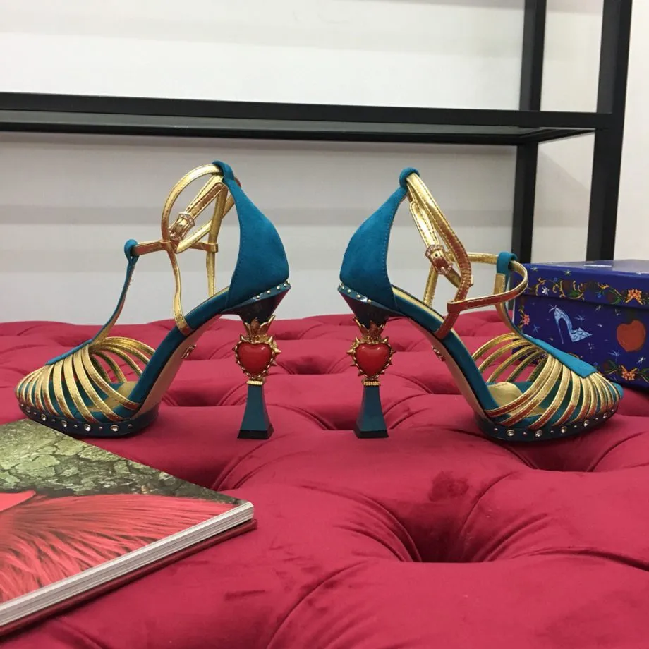 DolGa Pumps Gold/Blue For Women DG Shoes