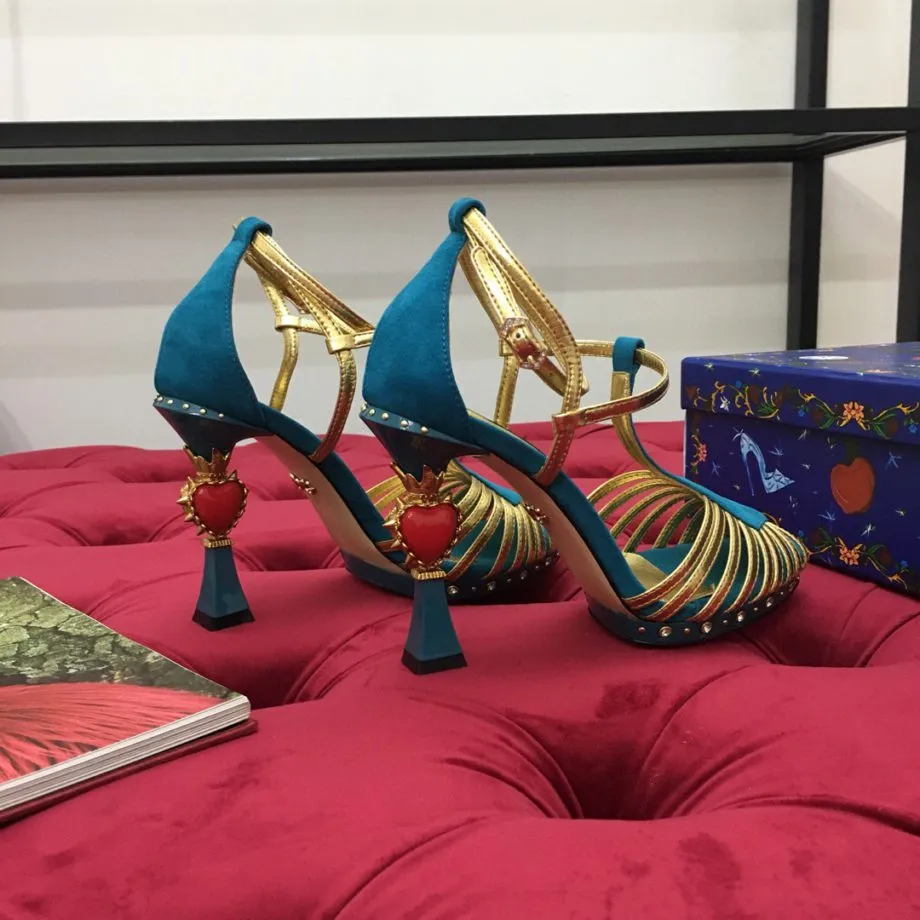 DolGa Pumps Gold/Blue For Women DG Shoes