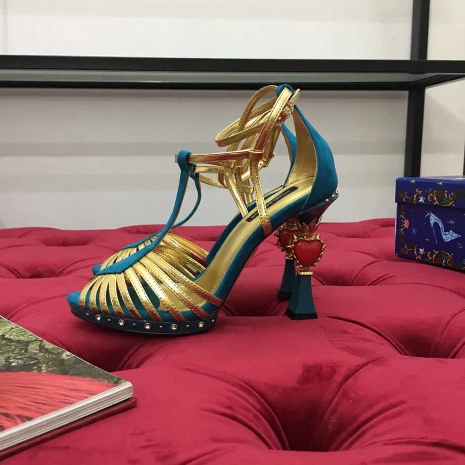 DolGa Pumps Gold/Blue For Women DG Shoes