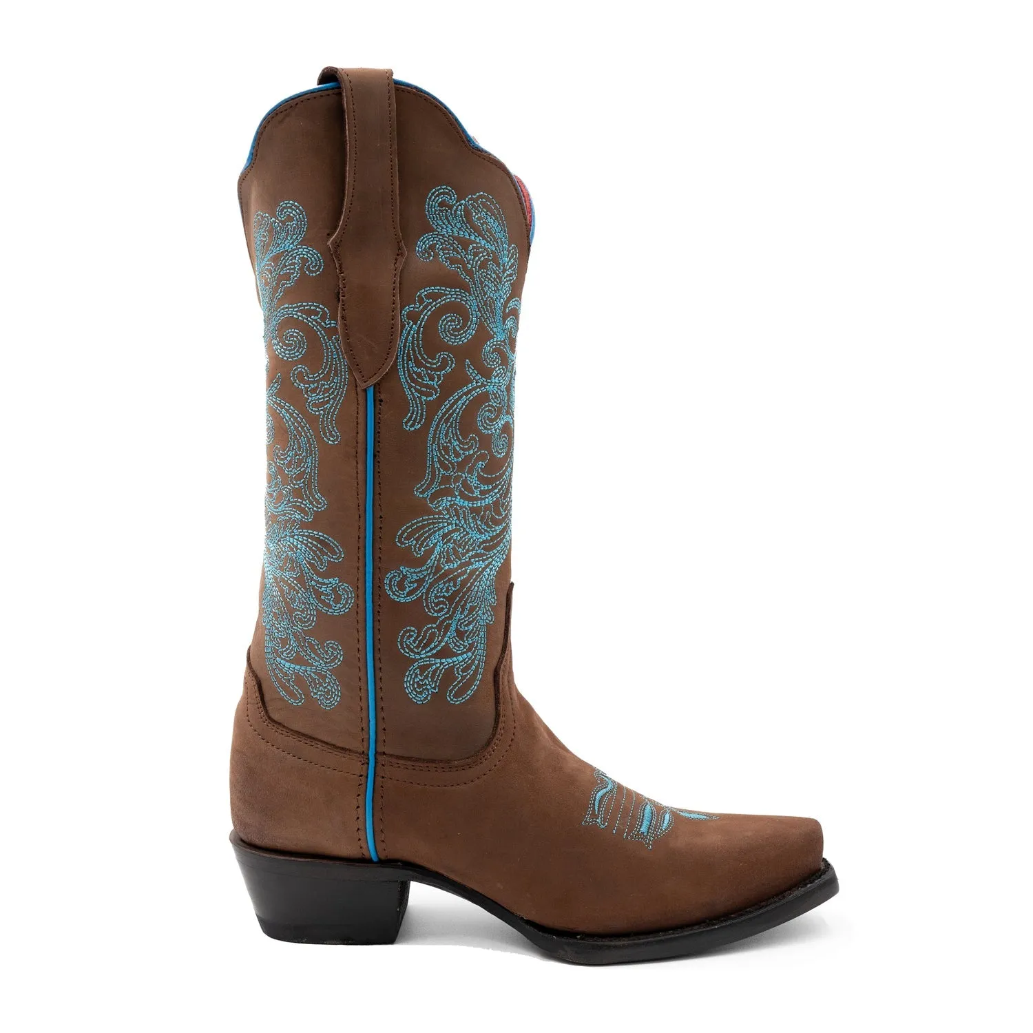 Ferrini Womens Ella V-Toe Brown Leather Cowboy Boots