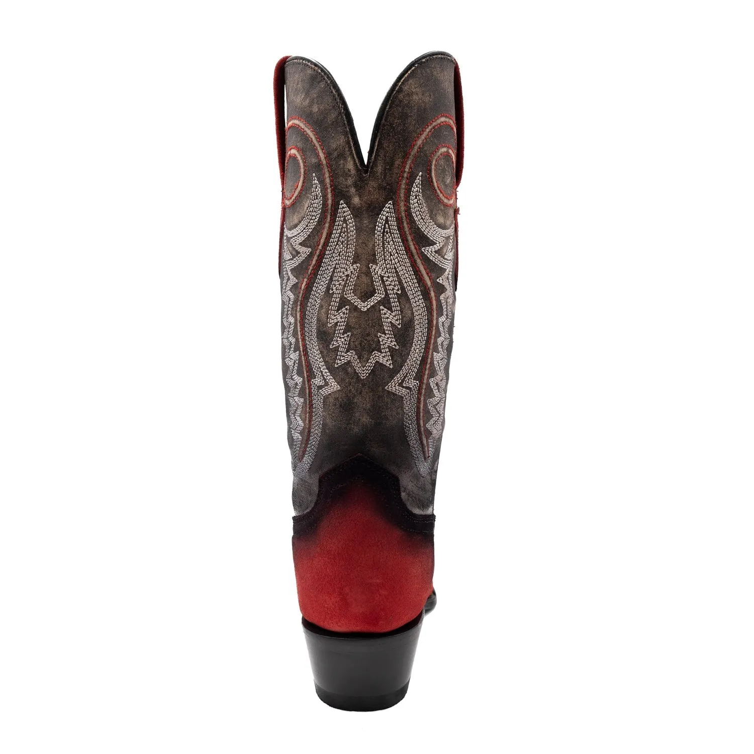 Ferrini Womens Roughrider V-Toe Red Leather Cowboy Boots