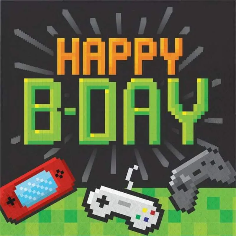 Gaming Party - Happy B-Day Lunch Napkins (16ct)