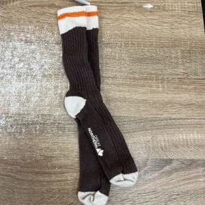 Great Northern - Socks - MSRP $15: Brown/White/Orange-unisex-