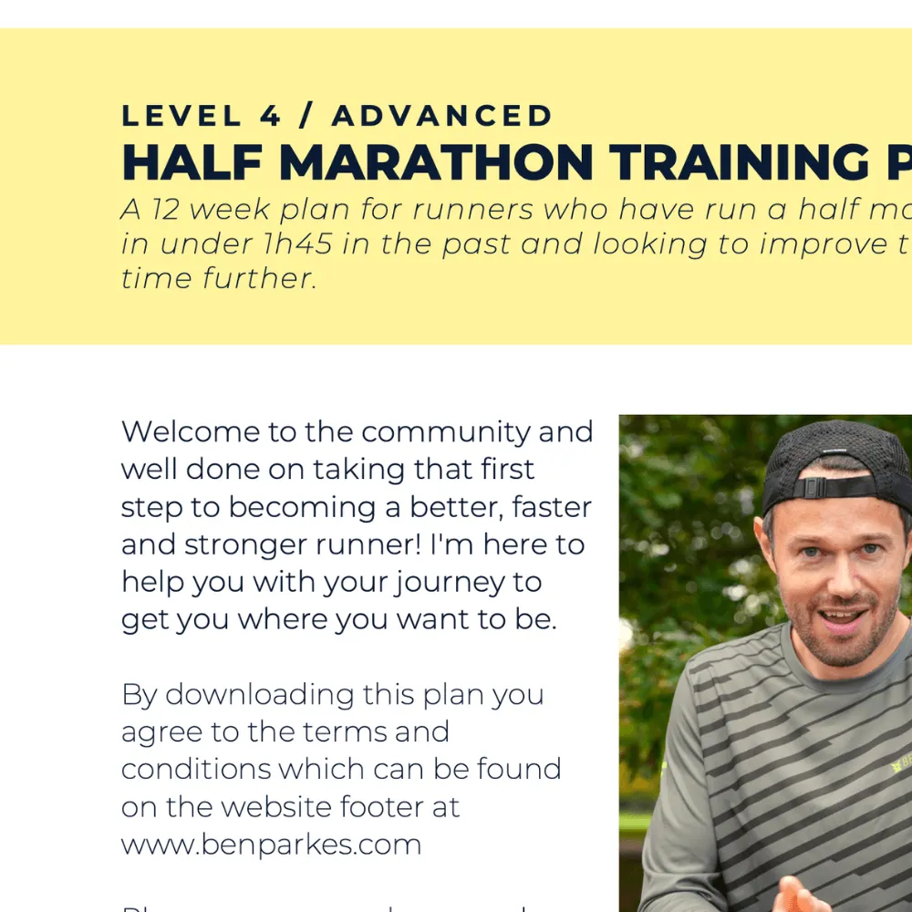 Half Marathon Plan Advanced - L4