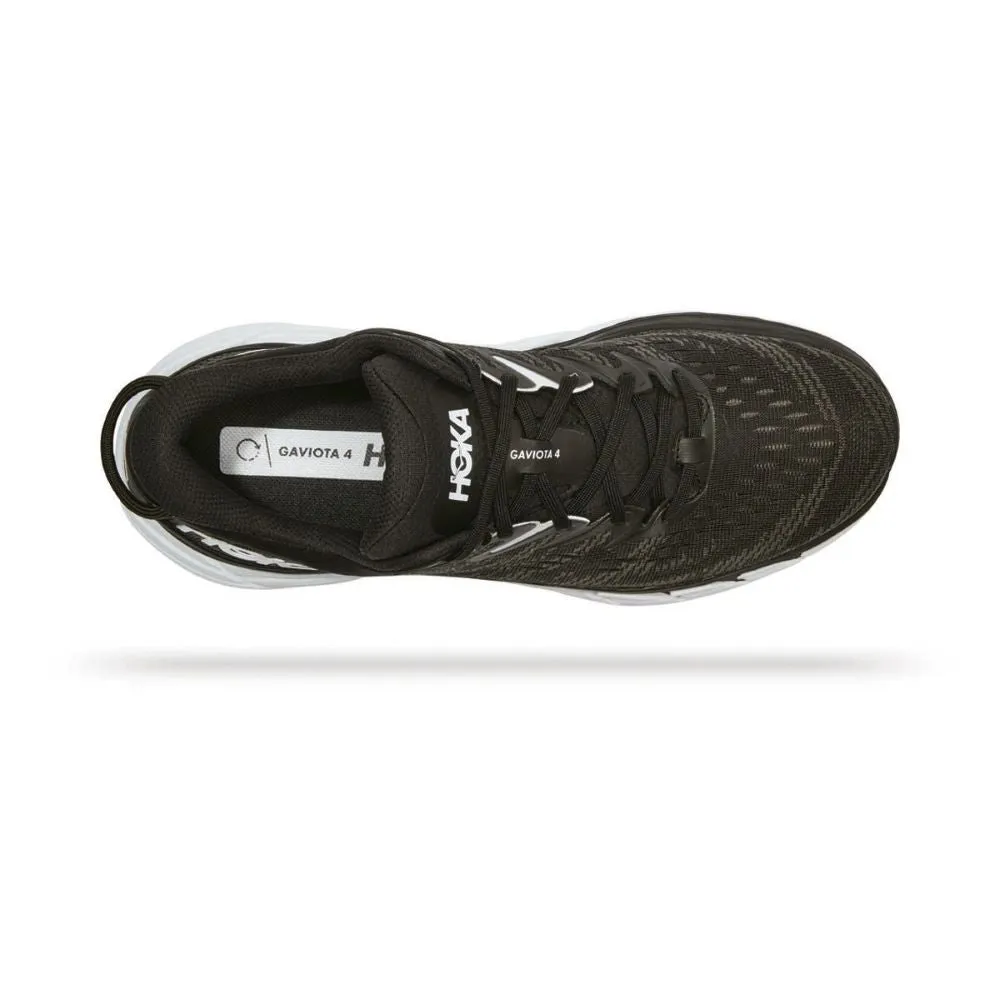 'HOKA' Men's Gaviota 4 - Black / White (Wide)