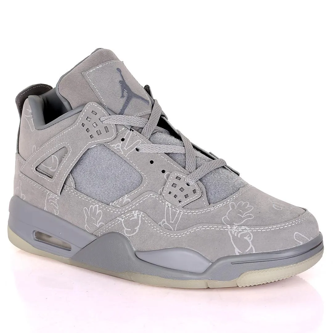 JD Kaws 4 Retro Cool Grey Sneakers