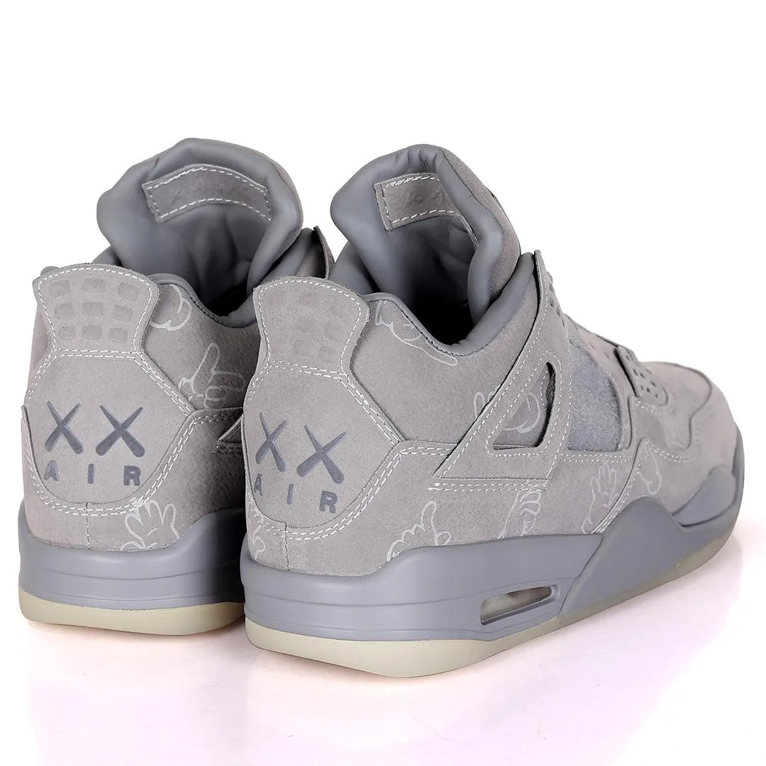 JD Kaws 4 Retro Cool Grey Sneakers