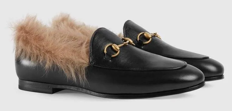 'Jordaan' Fur Loafer, Black