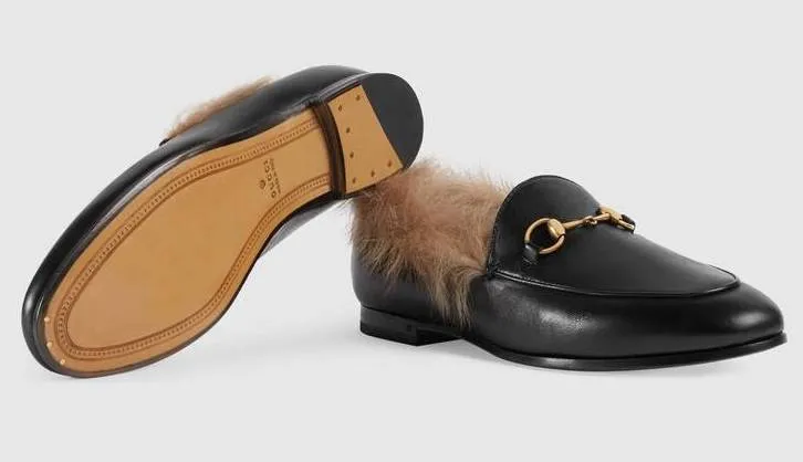 'Jordaan' Fur Loafer, Black