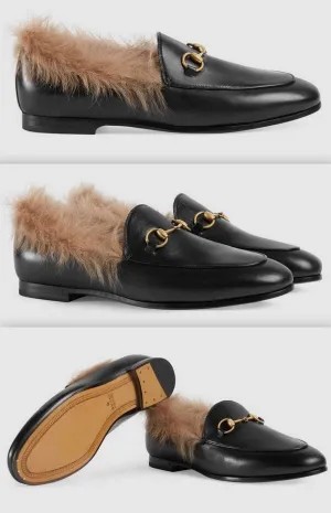 'Jordaan' Fur Loafer, Black