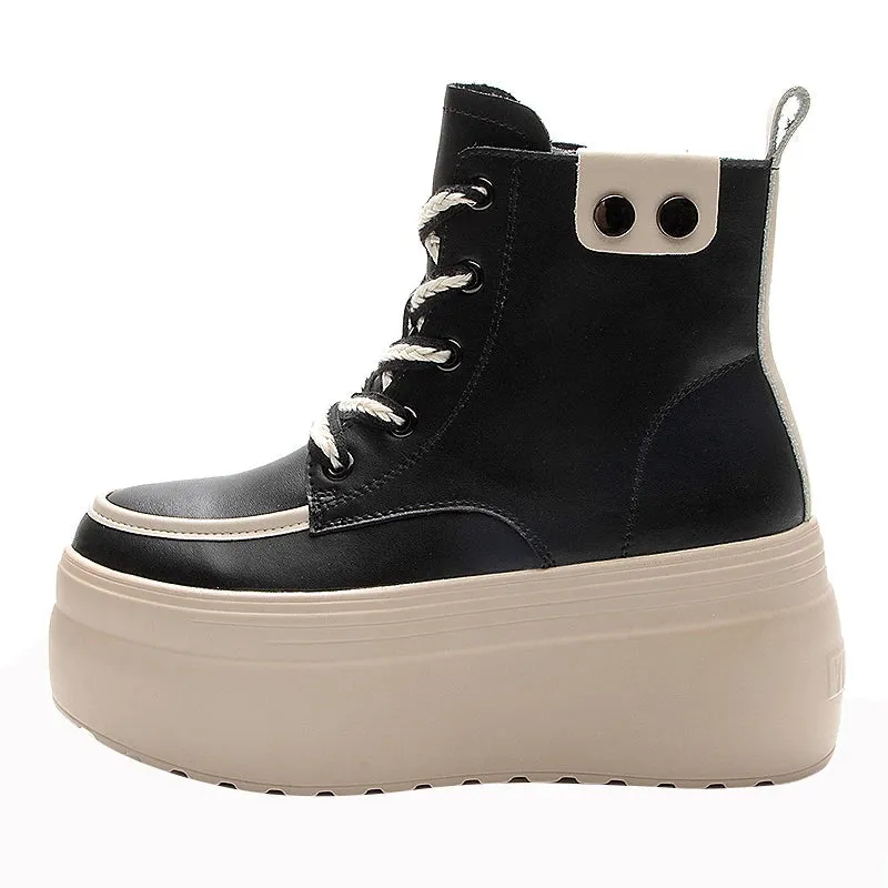 Joskaa 2024 New Black Platform Ankle Sneakers