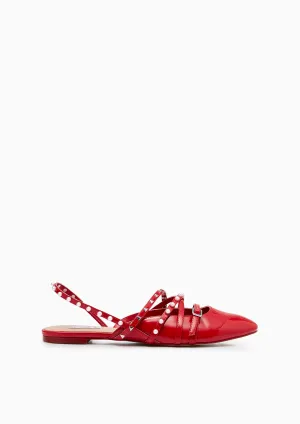 Kara Low Heel Pumps - Red