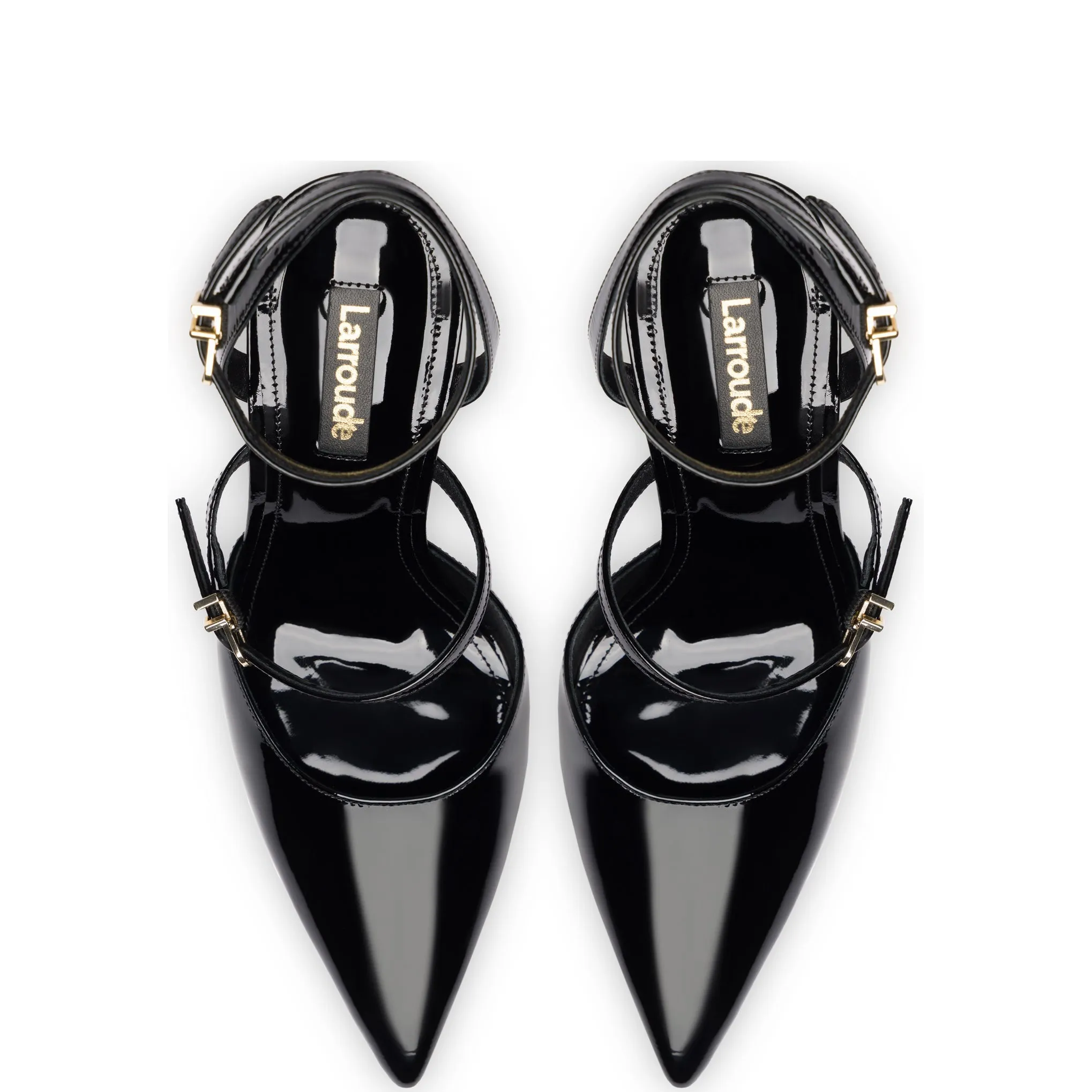 Larroude Kris Pump In Black Patent Leather