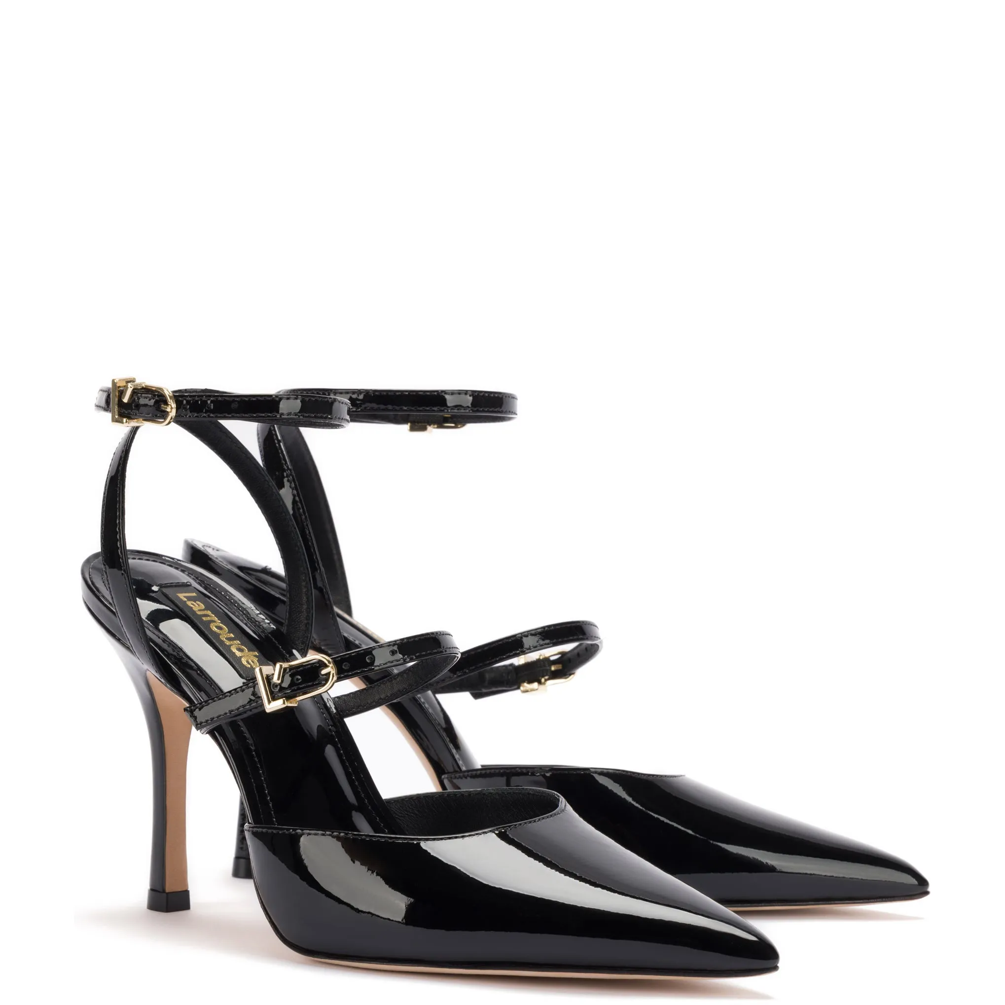 Larroude Kris Pump In Black Patent Leather