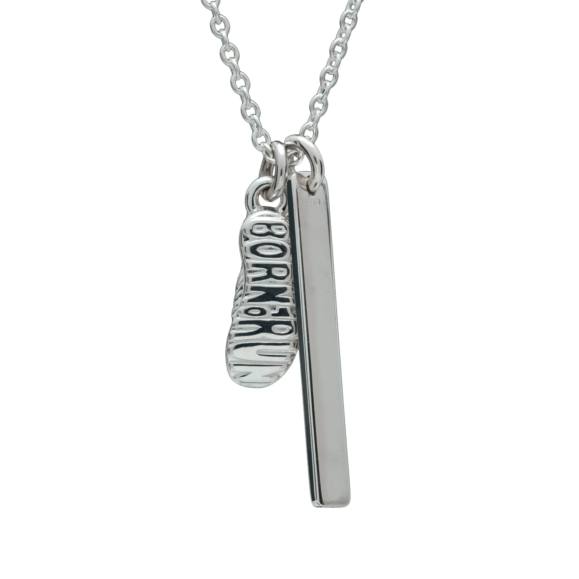 Marathon Runner Personalised Silver Necklace