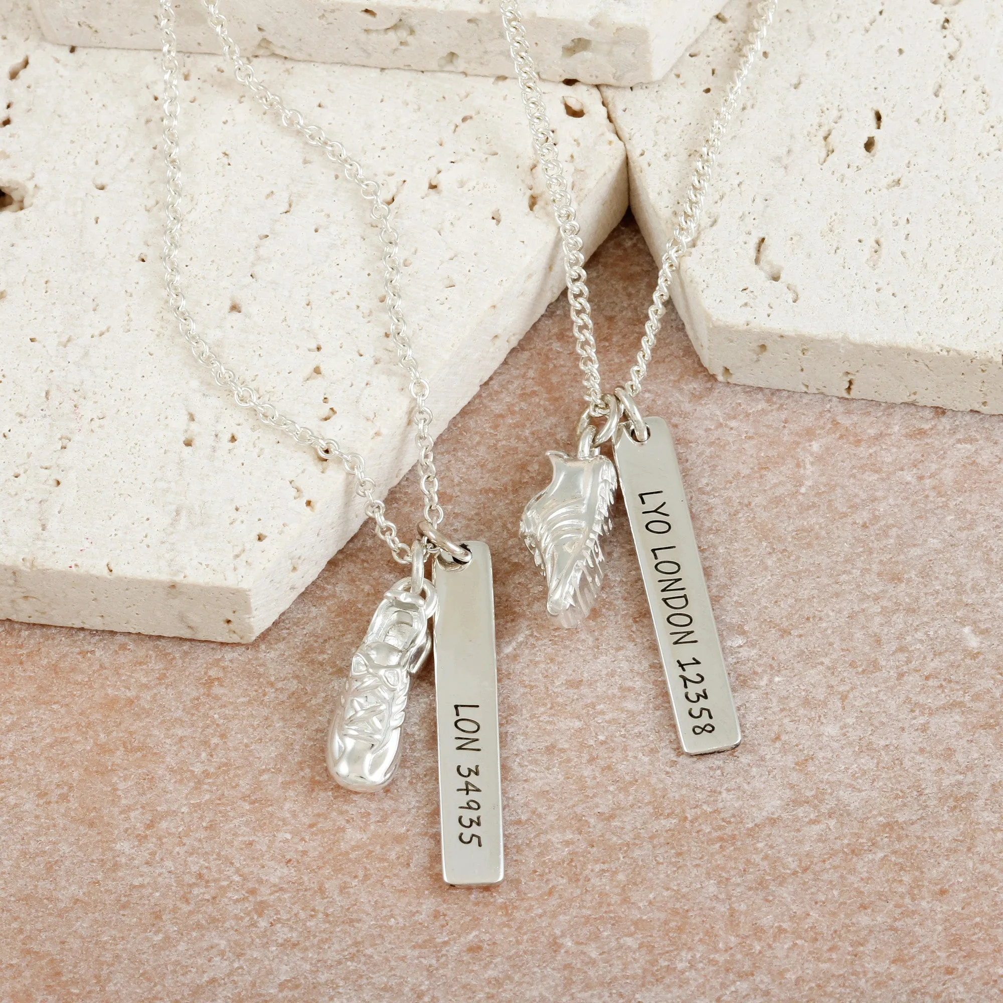 Marathon Runner Personalised Silver Necklace