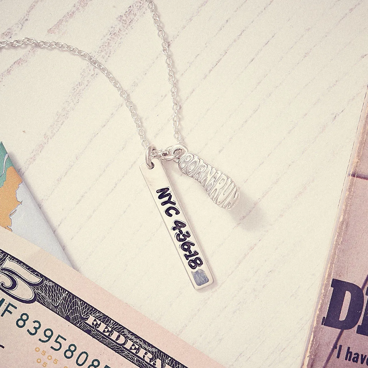 Marathon Runner Personalised Silver Necklace