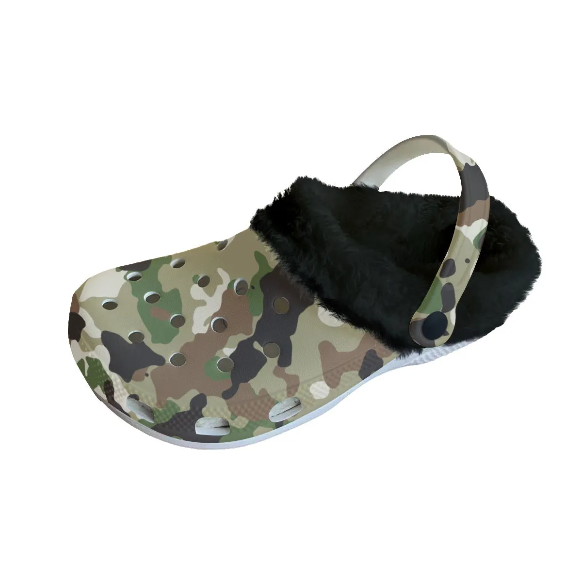 MC #7 Men's Classic Clogs with Fleece, camouflage, green