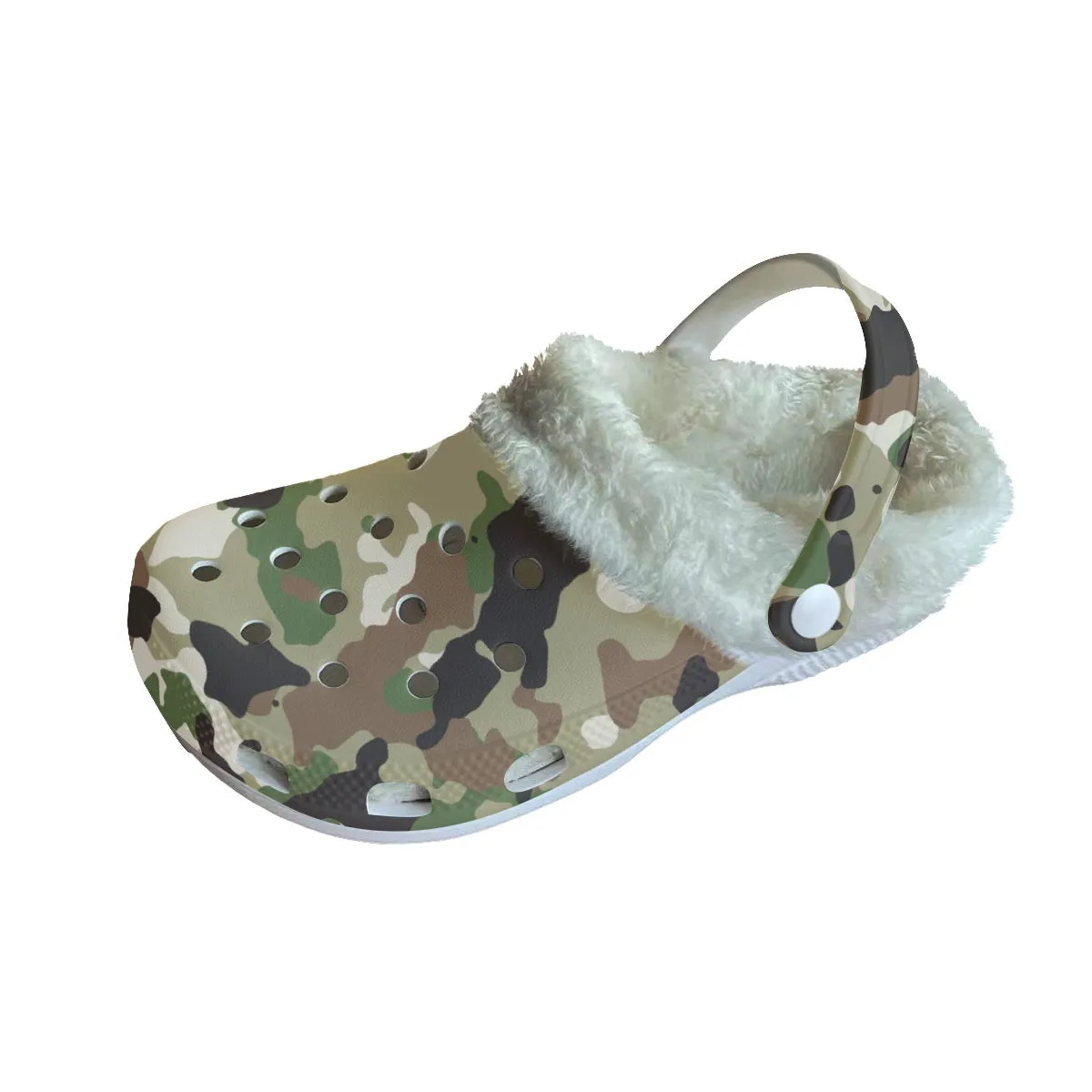 MC #7 Men's Classic Clogs with Fleece, camouflage, green