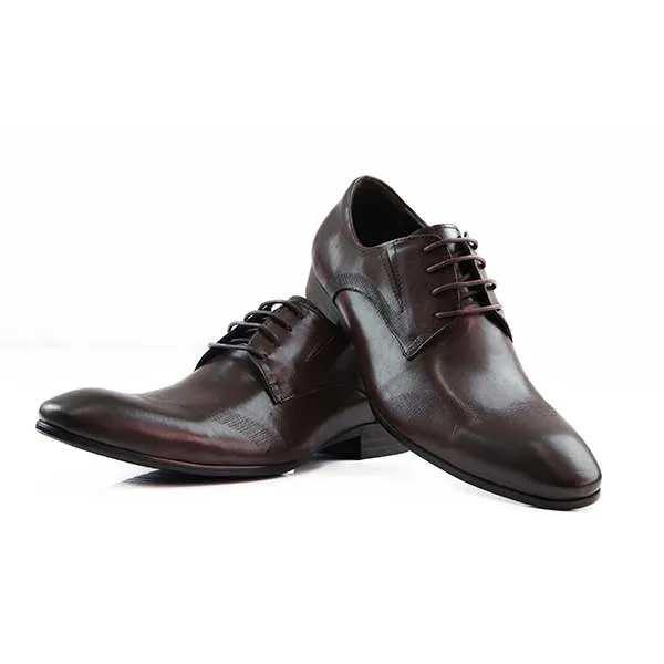 Mens Zasel Peter Dark Brown Leather Lace Up Shoes