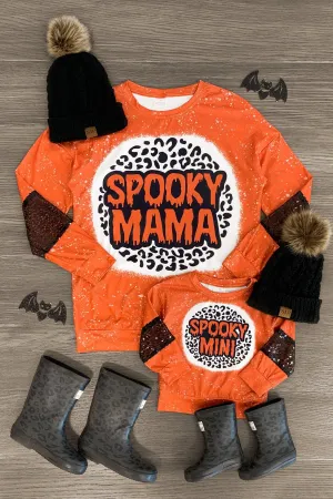 Mom & Me - "Spooky Mama & Mini" Orange Sequin Top