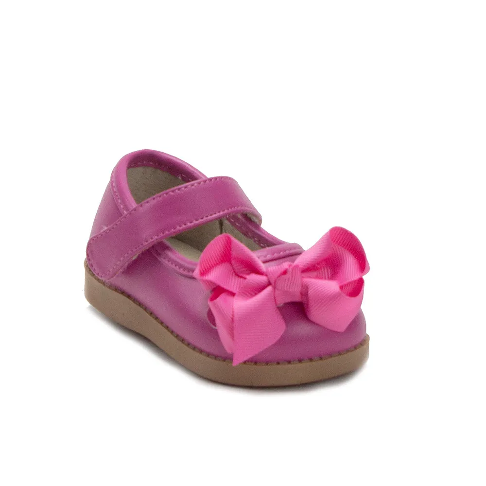 Mooshu Trainers Toddler Girls Princess Bow Mary Jane Squeaker Flats Shoes