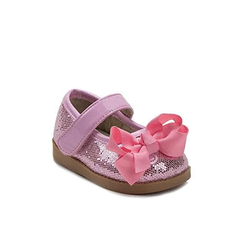 Mooshu Trainers Toddler Girls Princess Bow Mary Jane Squeaker Flats Shoes