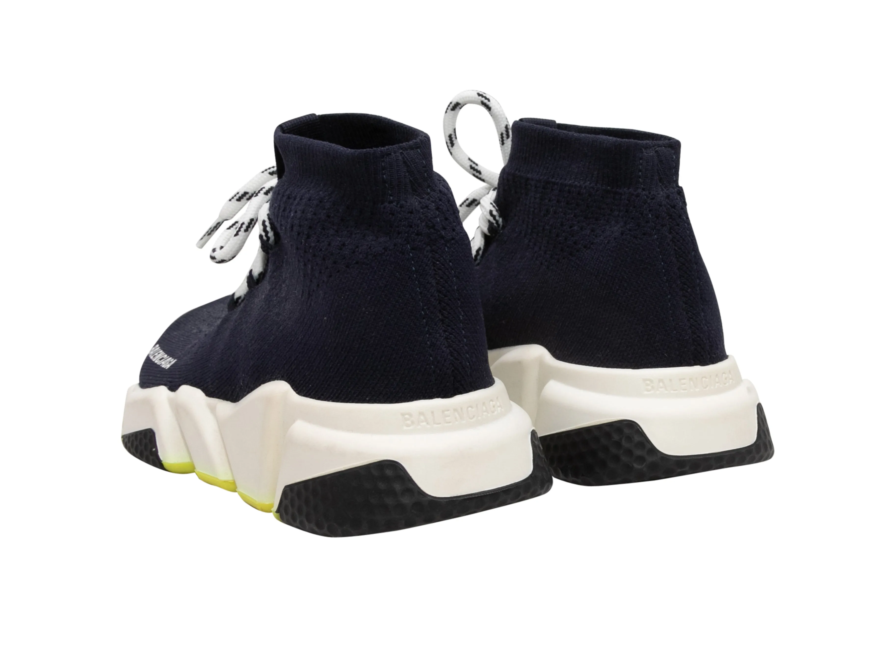 Navy & White Balenciaga High-Top Sock Sneakers Size 37