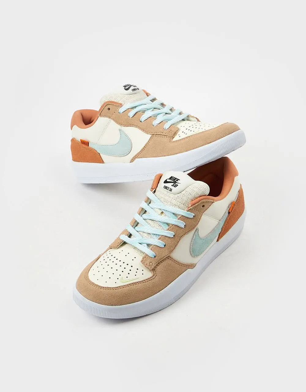 Nike SB Force 58 CN Skate Shoes - Pale Ivory/Jade Ice-White-Hemp-Amber Brown-Citron Tint