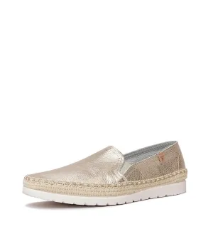 Nuria Gold Leather Espadrilles