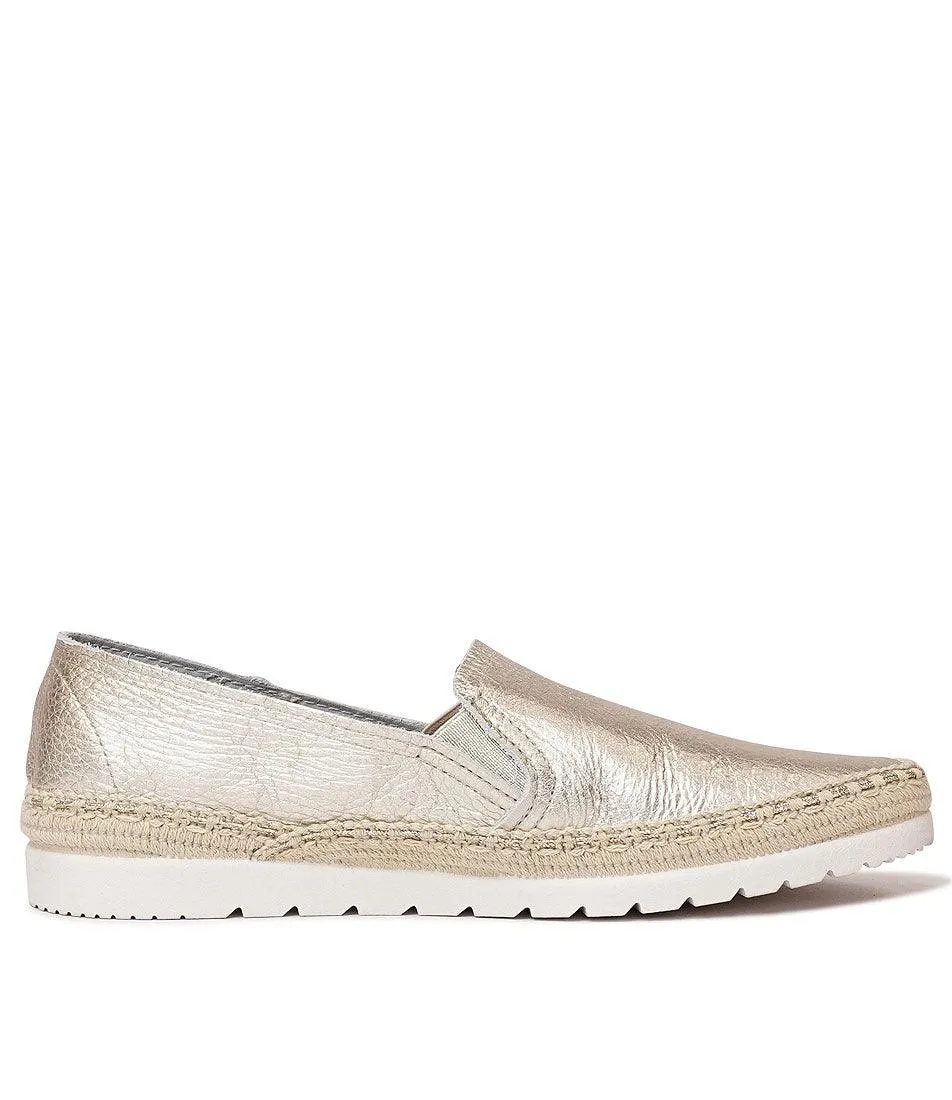 Nuria Gold Leather Espadrilles