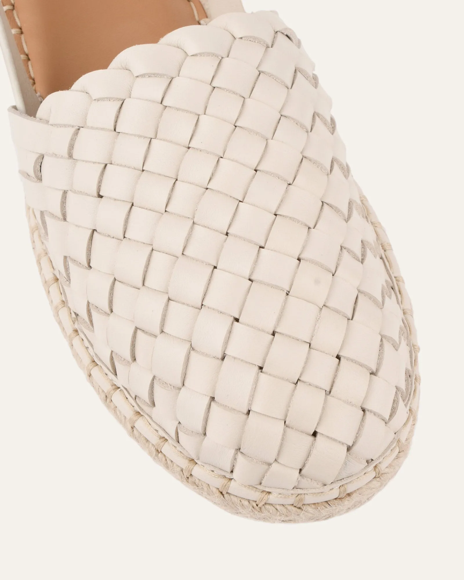 OPAL FLAT ESPADRILLES OFF WHITE LEATHER